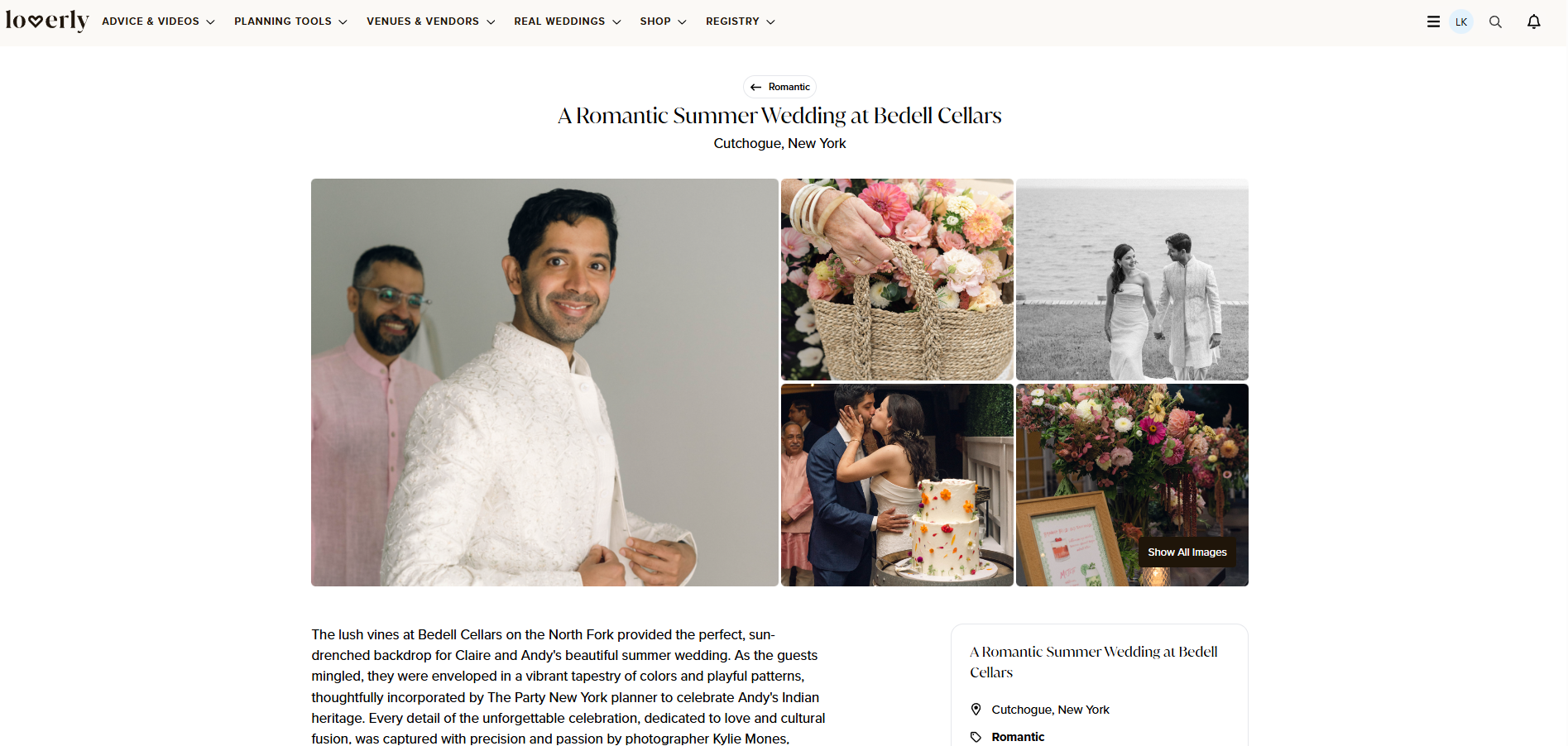 A Romantic Summer Wedding at Bedell Cellars